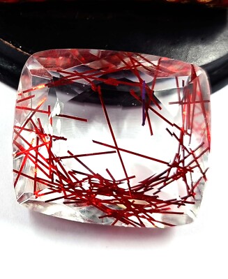Fresh Offer Cushion Cut 107 Ct Certified Red Rutilated Quartz Gemstone 4OUE
