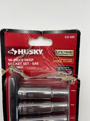 Husky 3/8 in. Drive Deep SAE Socket Set (10-Piece) H3DDPSAE10PCSR - Picture 5 of 8