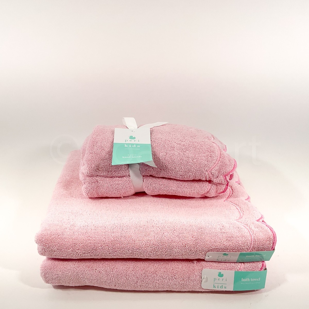 Peri Kids Home Set of Towels Bath Hand 100% Cotton Pink New - Main Image