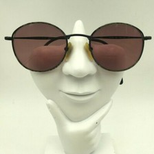 Vintage Jacques Fath JF/555 Black Gray Metal Round Oval Sunglasses FRAMES ONLY