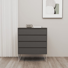 Modern Golden Legs 4 Drawer Chest of Drawers Storage Bedroom Furniture Cabinet