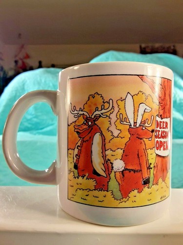 Funny Hunting Coffee Mug Double Sided "DEER SEASON OPEN" Deer in Disguise 3.5" - Picture 6 of 12