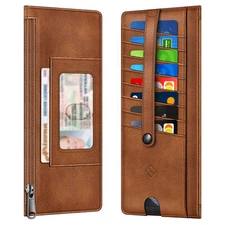 RFID Blocking Wallet Holder Slim Credit Card Wallet Holder Change Pouch 9 Card