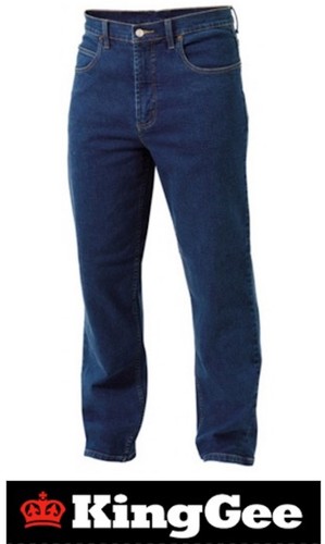 KING GEE - PACK OF 4 - MENS CLASSIC / BASIC NON-STRETCH DENIM WORK JEANS -K03020 - Picture 2 of 2