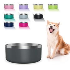 Stainless Steel Dog Bowls for Large Dogs, 64 Ounces/8 Cup Dog Food and Water ...