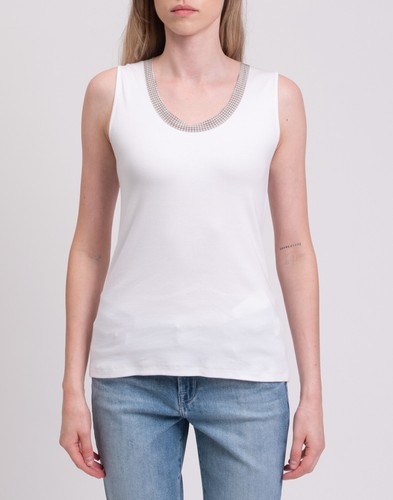 RRP €365 FABIANA FILIPPI Muscle Top IT48 US-XL UK16 XXL Silk Trim Made in Italy - Picture 3 of 8