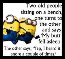 Two Old People Sitting On Bench One Turns Other My Butt Fell Asleep Snore MAGNET