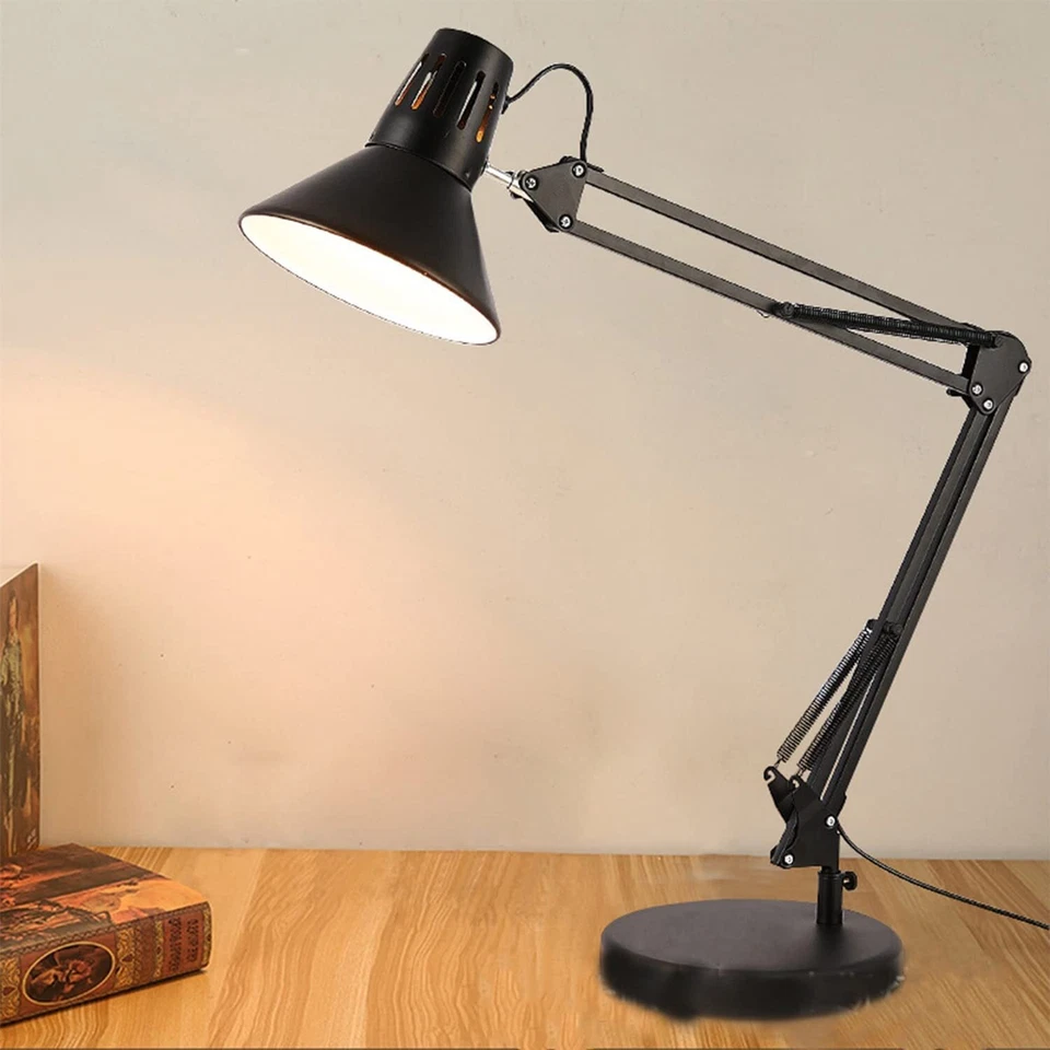 Lampada da Tavolo Attacco E27 Braccio Snodabile Girevole Con Morsetto Regolabile - Immagine 4 di 4