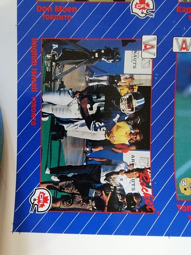 UNCUT 1991 AW CFL Football card sheet! Flutie Rocket Ismail HOF NFL Sports Cards - Picture 14 of 22