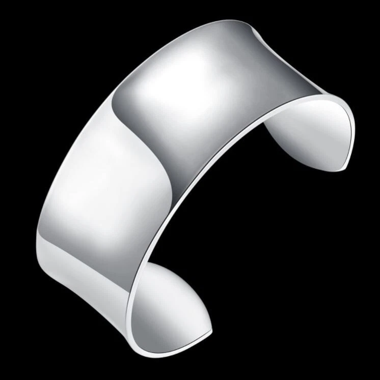 Armspange Breit Damen Sterling Silber 925 Armband Armreif Flexibel Dehnbar - Bild 4 von 4