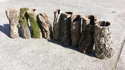 KORK-DEKO Kork Röhre: Natur Kork, Kork Rinde, Nager | gereinigt | 60 cm lang, ⌀= 11-18 cm