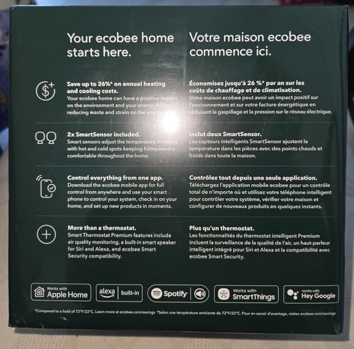 ecobee Smart Thermostat Premium Plus Pack (Includes 2x SmartSensor) - Picture 2 of 2