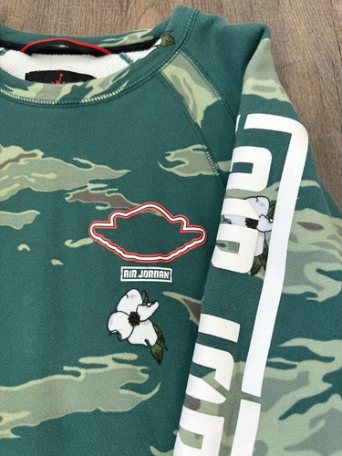 Sudadera Jordan Camuflada Vuelo Para Hombre Talla XL Vellón Verde Gráfico Y2K BQ6845-010 - Imagen 8 de 17
