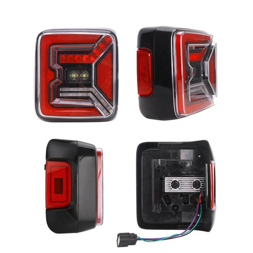 for Jeep Wrangler JL 2018-2024 Black LED Headlights DRL + Rear Tail Lights Combo - Picture 15 of 15