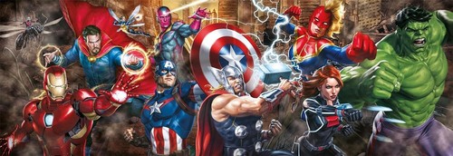 NEW Clementoni Panorama Jigsaw Puzzle 1000 Pieces 39877 Marvel - Foto 2 di 2