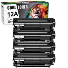 4PK Q2612A 12A Toner Compatible with HP LaserJet 1010 1012 1018 1020 1022nw 3015