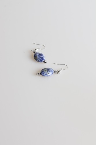 Pendientes Casuales Piedra De Zafiro Azul De Punta Blanca Regalo Para Mujeres - Imagen 2 de 4