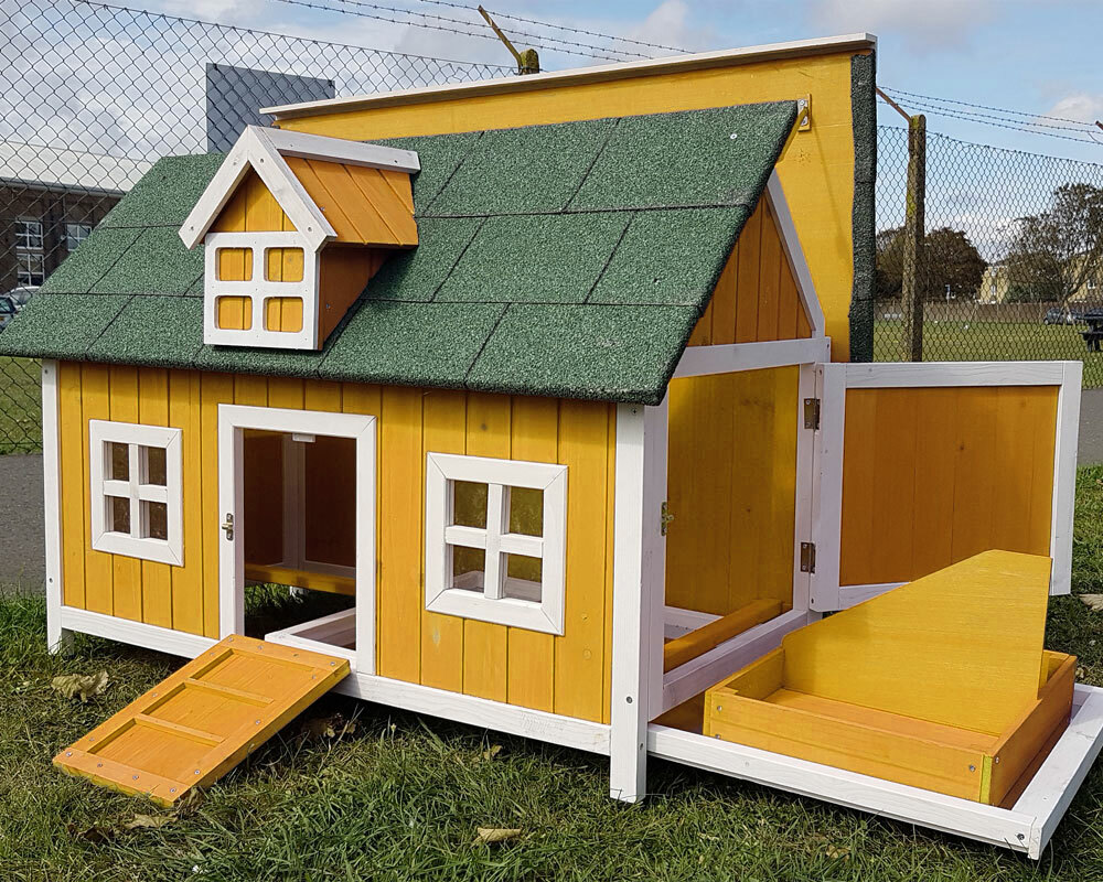 CHICKEN COOP RUN HEN HOUSE POULTRY ARK HOME NEST BOX COOPS RABBIT HUTCH NATURAL