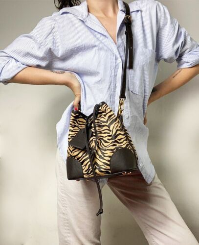 ITALIAN CALF LEATHER BUCKET BAG SHOULDER CROSSBODY BAG by IT BAGS- MADE IN ITALY