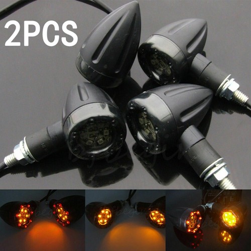 Hdbubalus Motorcycle Parts HDBUBALUS Moto 10mm Noir LED Frein Clignotant Lumière Clignotant Indicateur Adapté Pour Harley Housse Moto Harley Davidson