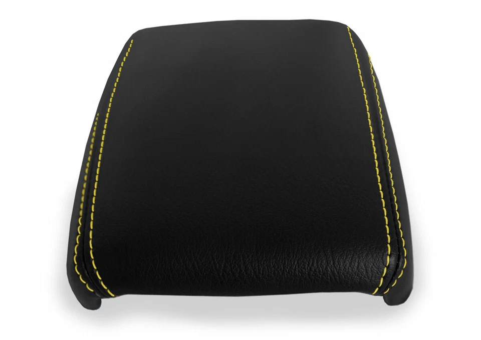 Se adapta a Suzuki Reno 2008 PVC cuero consola tapa reposabrazos cubierta negro amarillo puntada Foto 3 de 4