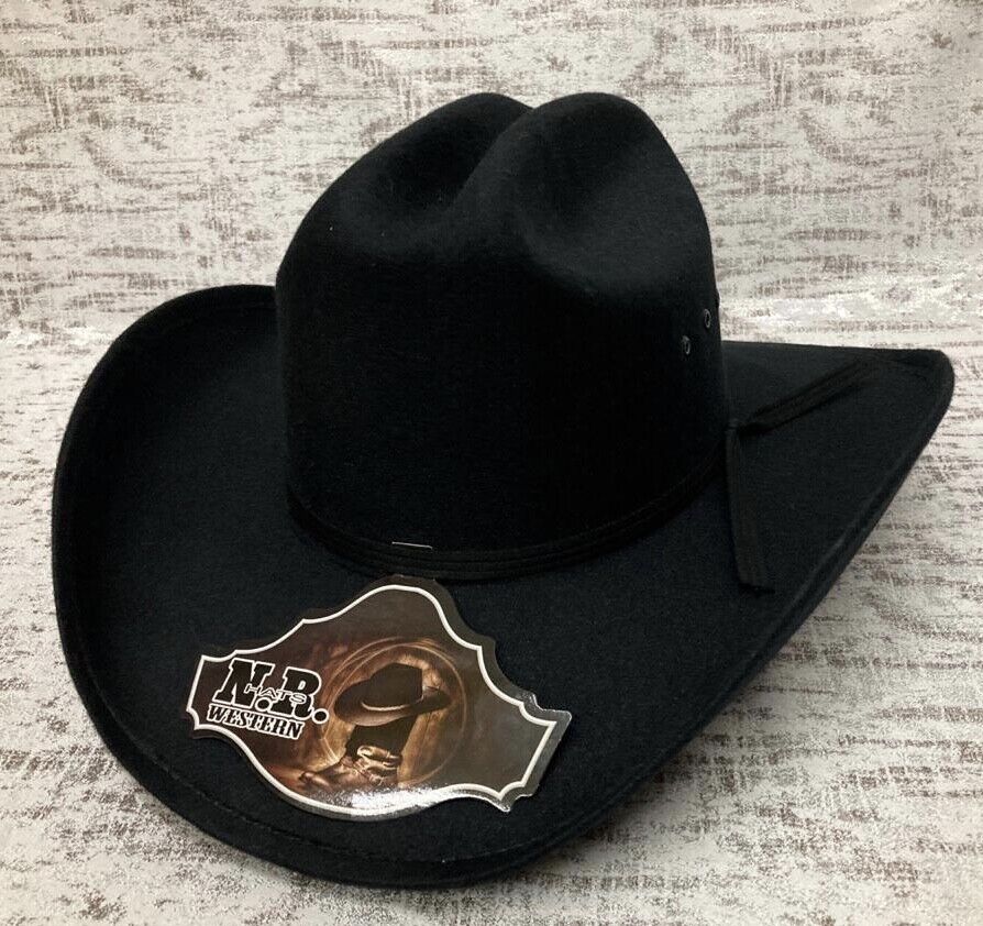 MEN'S WESTERN COWBOY RODEO HAT BLACK FELT STYLE COWBOY RIDING HAT ...