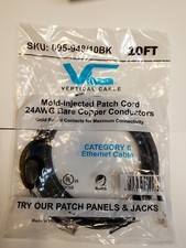 Cat 6 Patch Cord 24 AWG Bare Copper Conductor 10ft