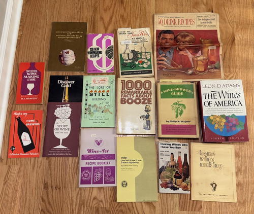 Lot of Vintage How To Make Wine Books / Booklets / Pamphlets Super Cool