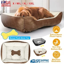 Pet Dog Bed Soft Warm Puppy Cat Kennel Plush Sofa Bed Cozy Nest Cushion Mat