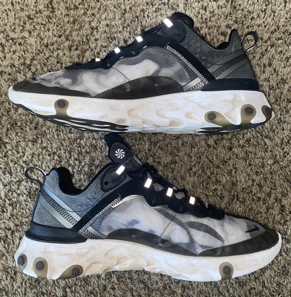 Nike React Element 87 Mens Size 10.5 Gray Athletic Shoes Sneakers