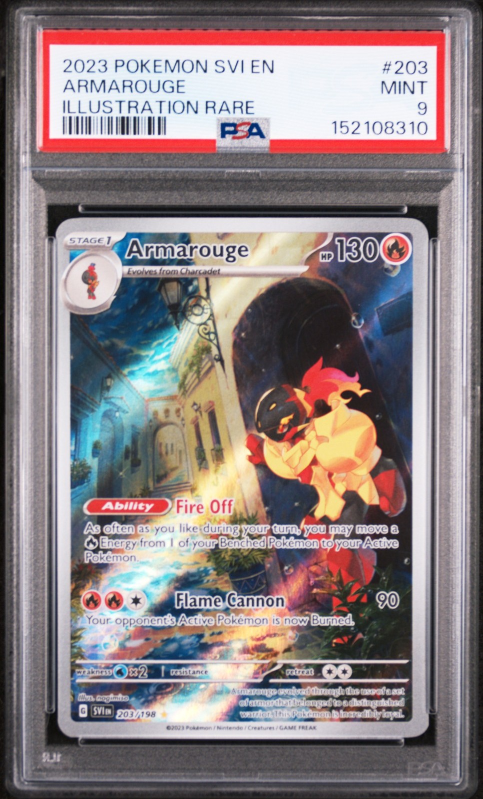 2023 POKEMON SVI EN-SCARLET & VIOLET ILLUSTRATION RARE #203 ARMAROUGE PSA 9