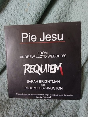 Sarah Brightman & Paul Miles-Kingston - Pie Jesu - Vinyl Record 7'' Single - 1985
