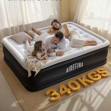 AIREFINA King Air Bed Inflatable Mattress Built-in Pump PVC 203x152x46cm
