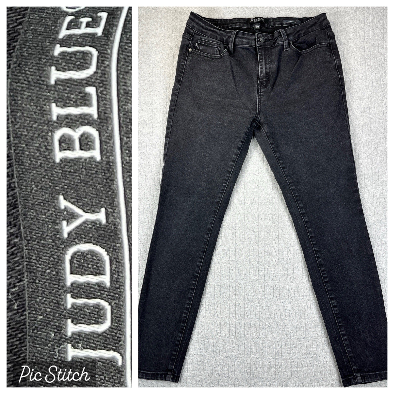 Judy Blue skinny Fit Black Dress Jeans women 13/31 (29X27) high Rise dark wash