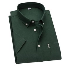 Mens Shirts Formal Business Short Sleeves Cotton Casual Summer Shirts Top