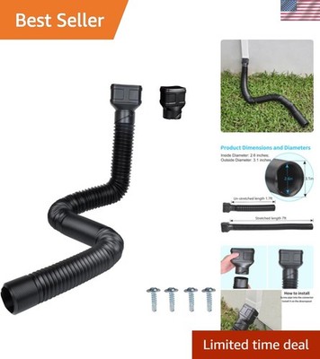 7ft Long Gutter Downspout Extensions, 3.1'' OD Downspout Extender Drainage Pip...