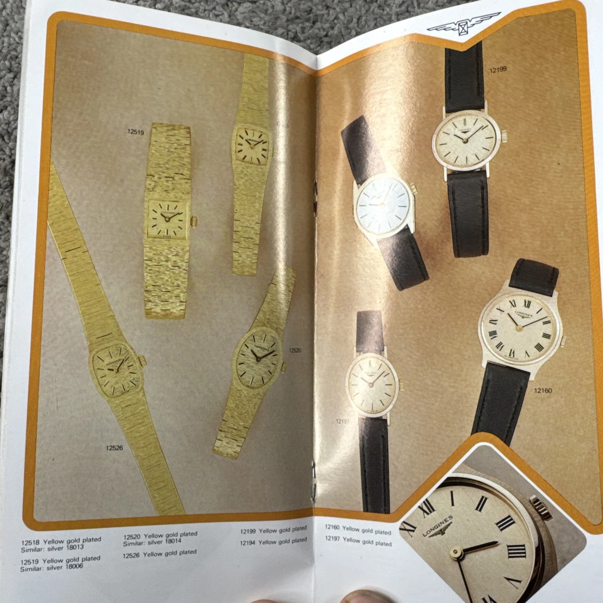 Folleto de reloj Longines de 1980