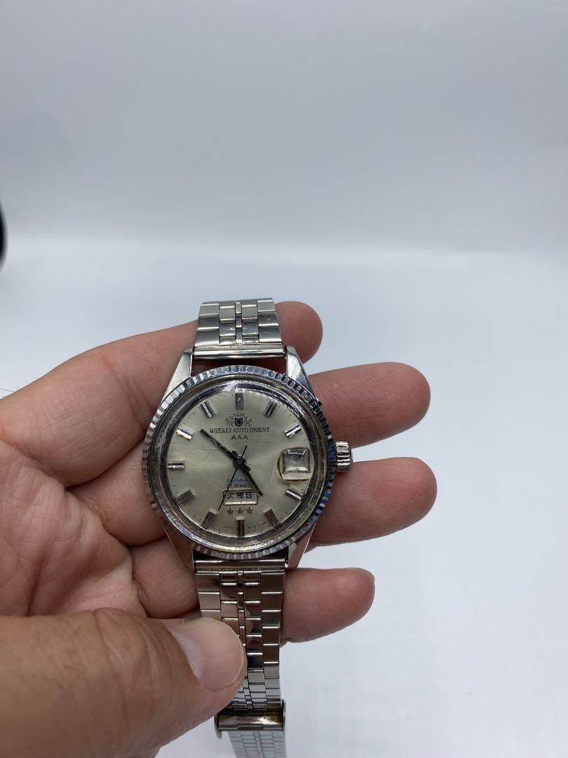 Orient AAA Swimmer Automatic Silver Watch Day Dat… - image 1