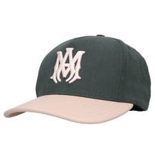 Amiri Two Tone Leather Canvas Cap MA Logo Embroidery Used