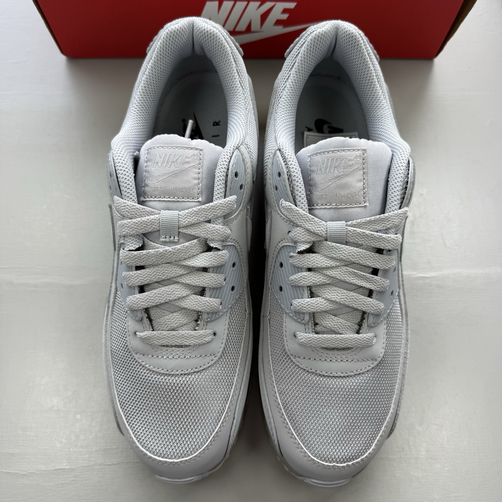 Size 9.5 - Nike Air Max 90 Recraft Wolf Grey Trainers CN8490-001 image 8