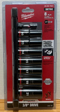 Milwaukee 49-66-7021 8PC SHOCKWAVE Impact Duty 3/8" Drive Metric Deep NEW