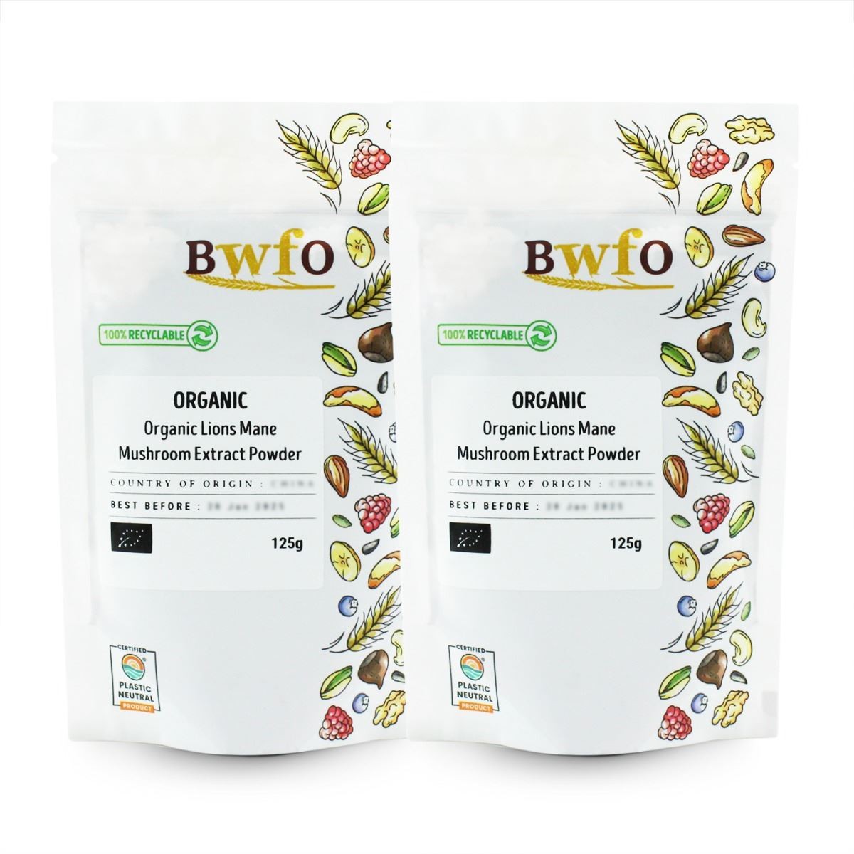 Organic Lions Mane Mushroom Extract Powder 250g | BWFO | Free UK Mainland P&P