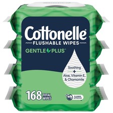 Cottonelle GentlePlus Flushable Wet Wipes with 42 Count Pack of 4 , White