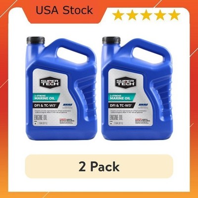 (2 pack) Super Tech TC-W3 Outboard 2 Cycle Engine Oil, 1 Gallon