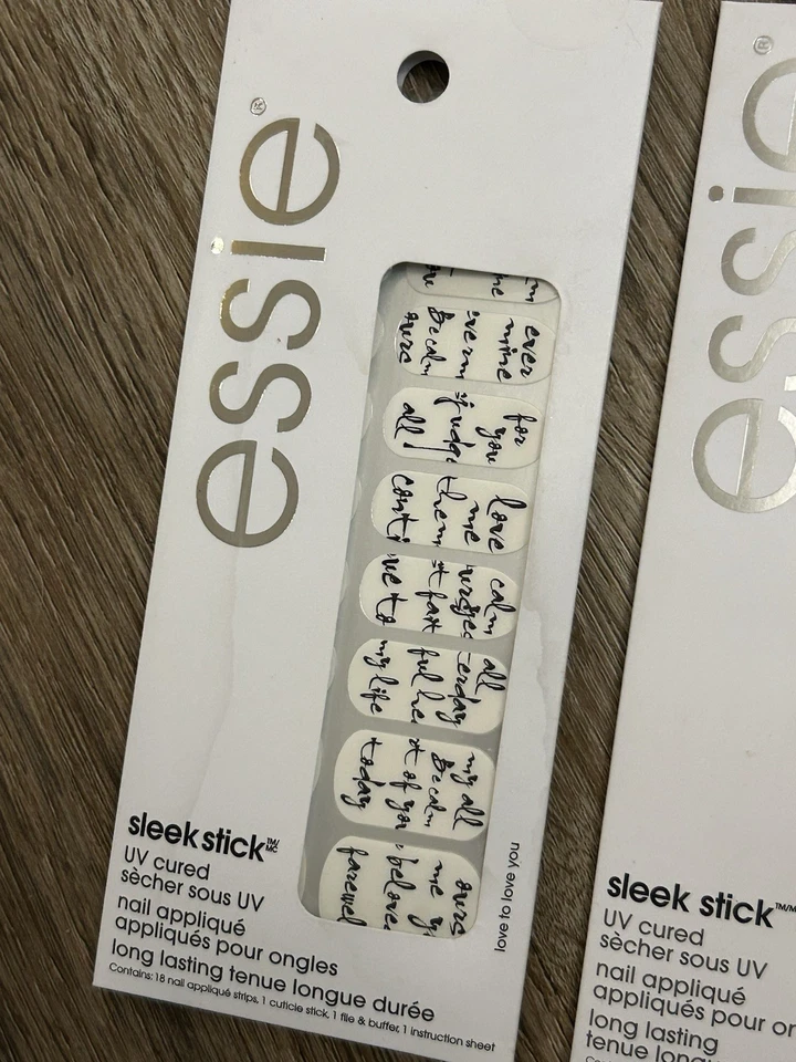 Aplique de uñas curado UV Essie Sleek Stick. Larga duración. Nuevo en paquete, dos juegos. Foto 2 de 4