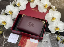 Cartier Must de Cartier Red Leather Card Holder 6CC Calfskin Wallet Full Box