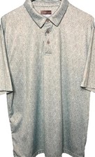 PGA Tour Polo Shirt Mens Large Blue Pro Series Short Sleeve Golf Tropical Print