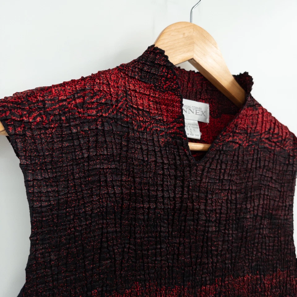 Whimsigoth гофрированный верхний женщин L красный черный без рукавов фея гранж эластичный ведьма - Изображение 3 из 4