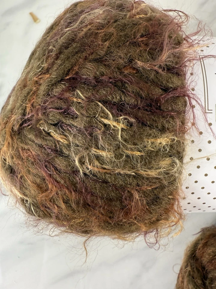 Cabello de ángel marrón oscuro Multi de Buttercream hilo de lujo voluminoso 3 madejas 120 yardas cada una Foto 3 de 4