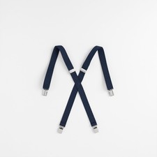 New 1" 1.00 BOYS KIDS NAVY BLUE SUSPENDER BRACES POLYESTER ELASTIC SOLID